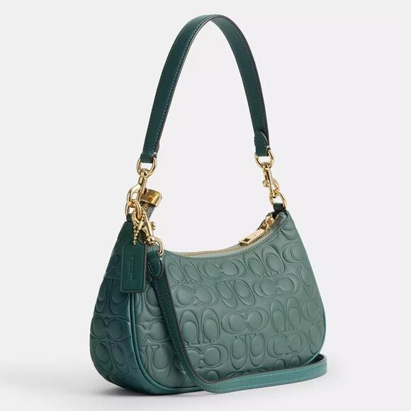 ❤️ Coach Teri Shoulder Bag In Blocked Signature Leather - Picture 2 of 12